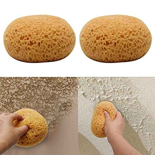 Just E Joy Texture Sponge w/Scraper, Home Decor Drywall Texture Patch Sponge for Wall Texture Repair/Drywall Repair/DIY Painting Ceiling, Washable & Reusable(Size:2 pcs)