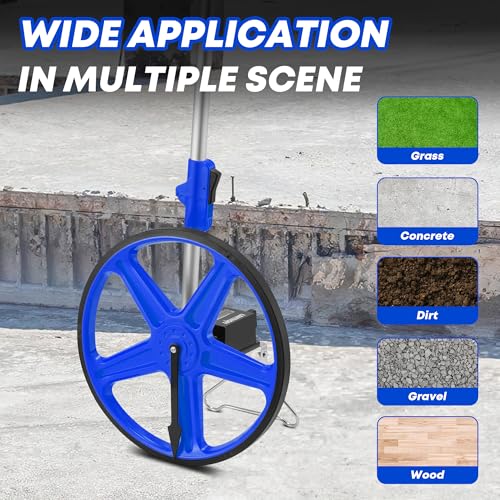 SILVEL 12-Inch Measuring Wheel Blue with 9999 ft Capacity — Foldable, No Batteries