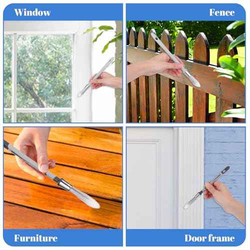4Pcs Paint Brushes for Walls, 0.45/0.6 Inch Small Paint Brush Edge Painting Tool for Decorating, Round Paints Brushes, Trim Paints Brush for Baseboards, House Wall Corners, Touch up Painting