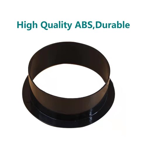 Duct Connector Flange 8"(7.56 Inch) Black Plastic Straight Dryer Vent Wall Plate Wall Trim Pipe Collar for Heating Cooling Ventilation System(200mm)