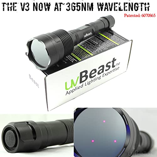 UVBeast V3 365nm High Power UV Flashlight Long Range Professional Grade