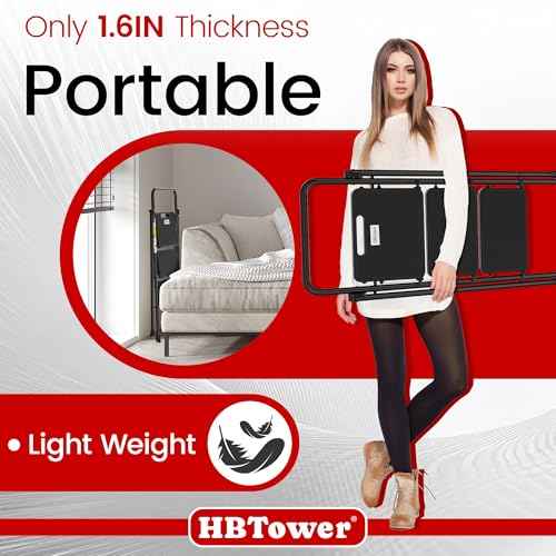 HBTower Step Ladder, Folding Step Stool with Wide Anti-Slip Pedal, Sturdy Steel Ladder, Convenient Handrail, Lightweight, Portable Steel Step Stool