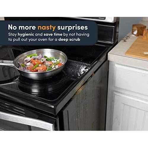 Linda¡¯s Essentials Silicone Stove Gap Covers (2 Pack), Heat Resistant Oven Gap Filler Seals Gaps Between Stovetop and Counter, Easy to Clean Stove Gap Guard (21 Inches, Black)