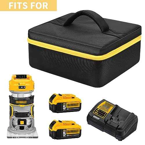 Tool Case Compatible with DEWALT 20V Max XR (DCW600B)/ for Makita XTR01Z 18V LXT Lithium-Ion Cordless Router, Sailcloth Storage Carrying Holder for Dewalt Batteries, Charger, Router Bits (Bag Only)