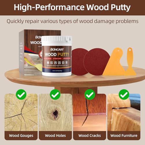 Boncart Wood Filler White 9.87 OZ - Easy Repair Kit for Furniture & Woodwork