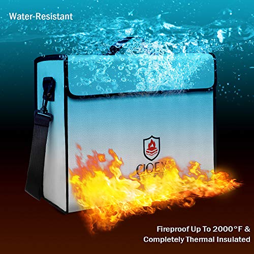 Cioey Fireproof Document Bag - Waterproof & Insulated Safe for Home & Travel
