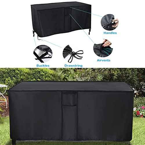 Deck Box Cover Fit for Keter Westwood 150 Gallon Resin Large Deck Box, Patio Furniture Cushion Storage Box Cover Waterproof Dustproof for Outdoor Storage Box- 63¡± Lx 30¡±W x 25¡±H