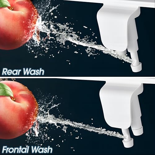 BIGCOW Silver Ultra-Slim Bidet Attachment for Toilet with Dual Nozzles & Adjustable Pressure - Hygienic Bathroom Upgrade