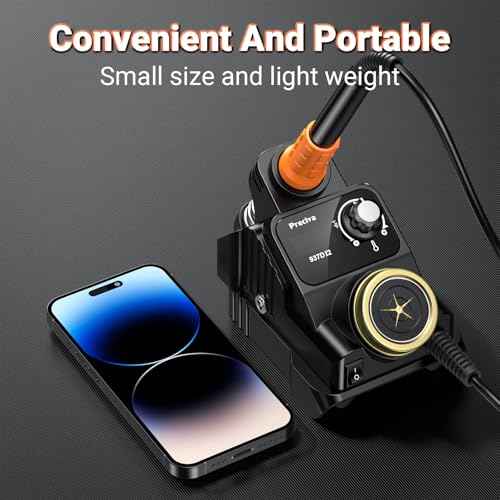 Preciva Cordless Soldering Station for Dewalt 20V Max Battery, 5 Soldering Iron Tips, 1-8 minutes Auto Sleep, Heat Control up to 896¡ÆF, ¨¬C/¨¬F Conversion, Removable Dross Pool (Battery Not Included)