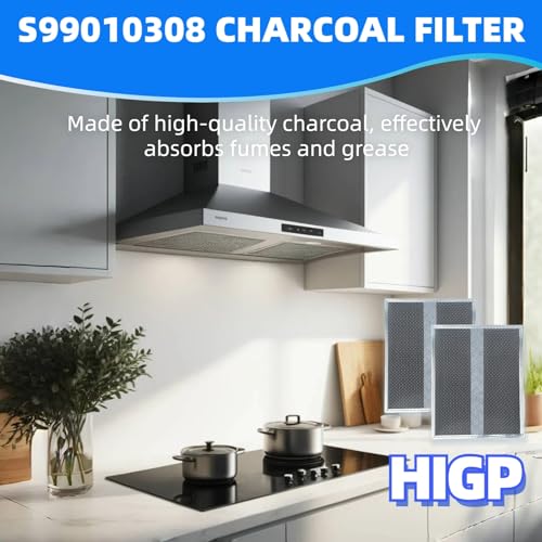 WZKO Charcoal Range Hood Filter 99010308 – Pack of 2, 10.83 x 13.39 in