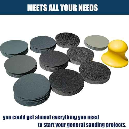 101 PCS Hand Sander Block kit - 3" Round Hand Sanding Blocks +100 PCS 3 Inch Hook and Loop discs Ideal For Wood Furniture Restoration Home Arts and Crafts