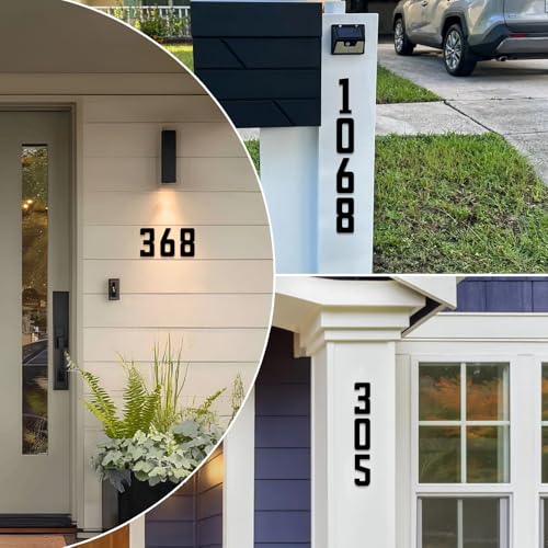 3 Inch Black Metal House Address Numbers & Letters - Modern Outdoor Wall Decor, Weather-Resistant, Easy Install (2 pcs) - Hppybiry