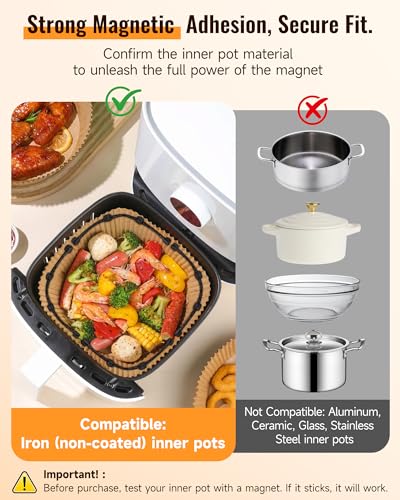 Air Fryer Magnetic Parchment Paper Holders (4 Pcs) - Food-Grade Silicone Mounts