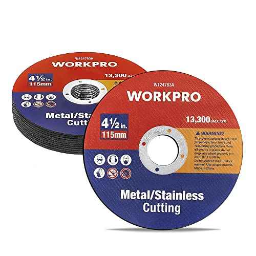 WORKPRO 10-Pack Cut-Off Wheels, 4-1/2 x 7/8-inch Metal&Stainless Steel Cutting Wheel, Thin Metal Cutting Disc for Angle Grinder