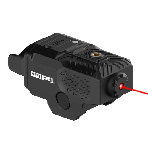 TacFlare Pistol Laser Sight - Low Porfile Laser Picatinny Rail Red Gun Beam for Glock, Airsoft Laser for Handgun Shotgun, USB C Rechargeable, 2 Modes, Built-in Battery