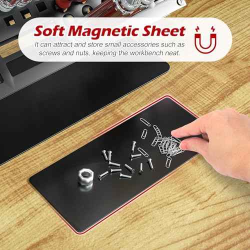 Screwdriver Organizer Holder Screwdriver Storage Rack for Desktop, Angle and Height Adjustable, Carbon Steel Tool Shelf for rc Repair, Plier (Black)