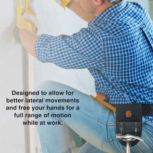 WOLF WTH2101 Heavy-Duty Ballistic Steel Loop Hammer Holder | 3¡¯¡¯ Work Tool Belt Tunnel | Mallet Rock Pick Holster | Durable Lightweight | Construction Contractor Bricklayer Mining Maintenance Handyman