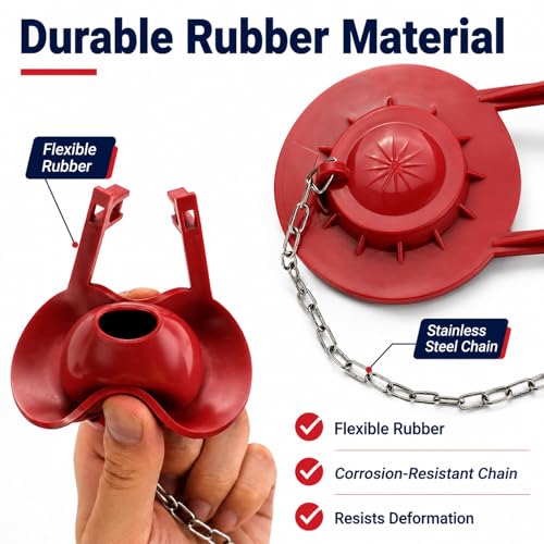 Red 2-Inch Toilet Flapper Replacement Kit - Fits Kohler, TOTO & American Standard