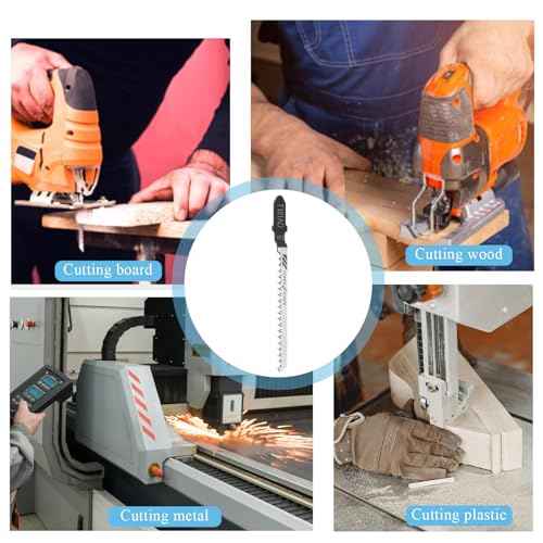 Jigsaw Blades T Shank, 20Pcs T101AO Jig Saw Blades Set for Wood, 3.2 Inch T-Shank Replacement Blade for Wood, Plastic, Curved Scrolling Fine Finish Cutting(Black)