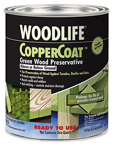 Wolman Woodlife CopperCoat Green Wood Preservative Quart, Eco-Friendly Insecticide & Fungicide for Exterior Wood