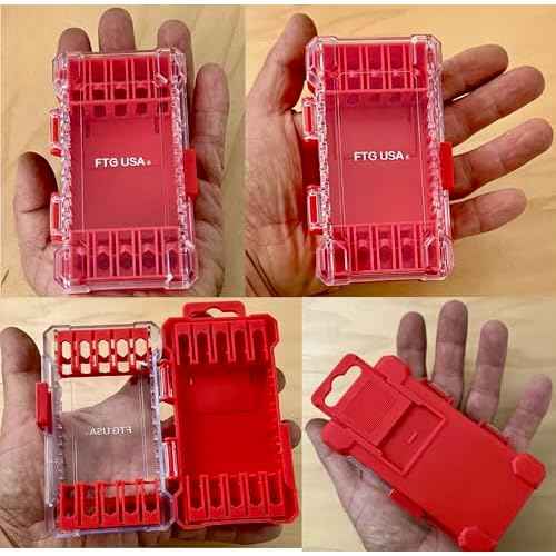 FTG USA Small Storage Container for Impact Driver Bits, Plastic Box Used as Storage Case for Countersink Drill Bit and Hex Bits