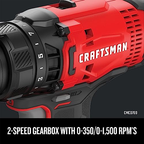 Craftsman V20 MAX Cordless Drill & Impact Driver 2-Tool Combo Kit with 2 Batteries