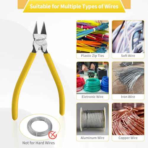 BOOSDEN Small Wire Cutters 2 Pack, 6 inch Wire Cutting Pliers, Dikes Spring Loaded Side Cutters, Flush Cut Pliers, Precision Wire Cutters for Crafting/Artificial Flowers/Jewelry Making