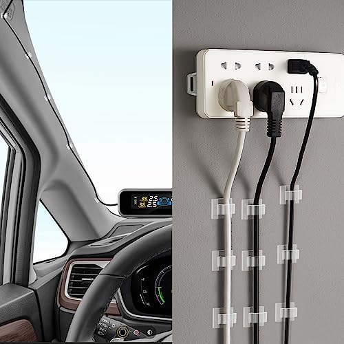 XHF 60PCS 5/8” Clear Adhesive Cable Clips Wall Light Cord Holders