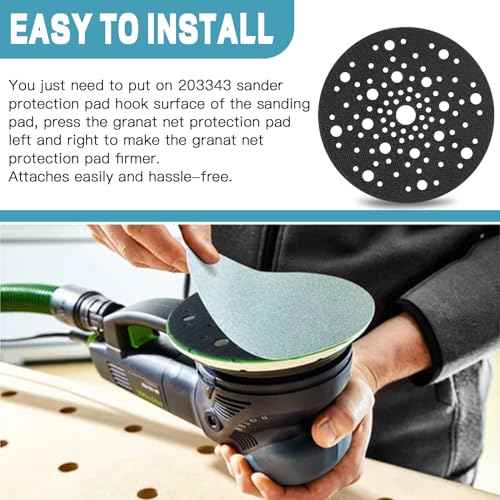 203343 Sanding Pad 6 Inch Hook and Loop Sander Protection Pad fit for Festool Random Orbit Sanders Festool 150, ES 150, ETS 150, ETS Ec 150, WTS 150, 2 Pieces¡¦