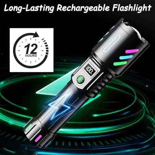 Rechargeable Flashlights 990,000 Lumens, Super Bright Flashlights with 5 Modes Adjustable, Waterproof Flashlight Powerful Flash Light for Home Camping Hiking Emergencies Gift