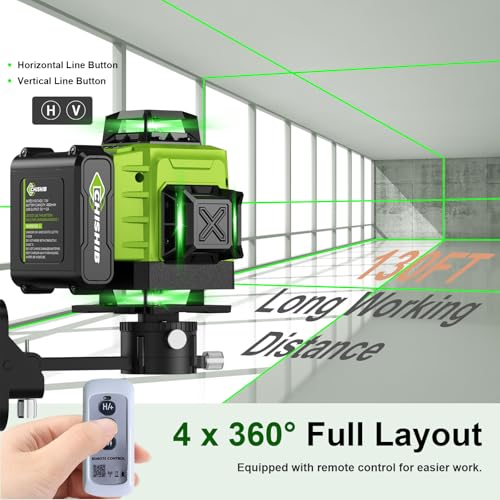 CHISHIB 360° Green Cross Line Laser Level Kit with Tripod & Magnetic Bracket