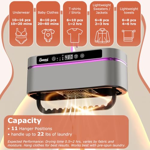 Ljusved 3 in 1 Portable Clothes & Shoe Dryer Dark Gray - Compact Multi-Function Laundry Machine