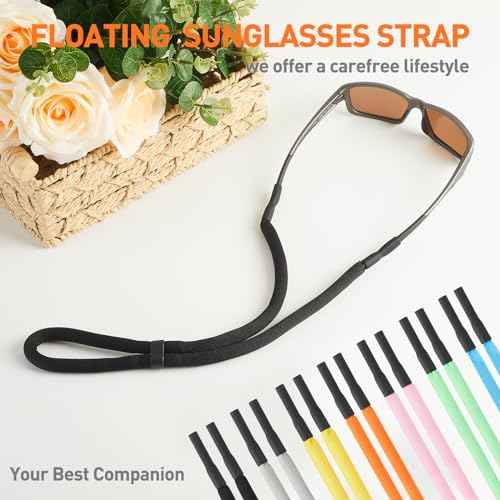 Sunglasses Strap Holder for Floating - Adjustable Glasses Strap Lanyard for Men Women - Eyeglass Strap Holders Around Neck - Eyewear Retainer Cord String for Water Sports- (2pcs Pink)