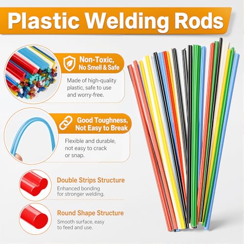 Weideer 3028PCS Plastic Welding Kit with Stainless Steel Staples & Rods for Car Repair