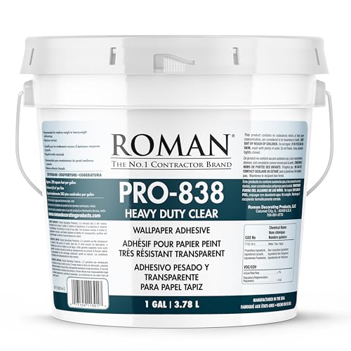 Heavy Duty Clear Wallpaper Adhesive 1 Gallon - Non-Staining, High Tack for Vinyl & Wallcoverings