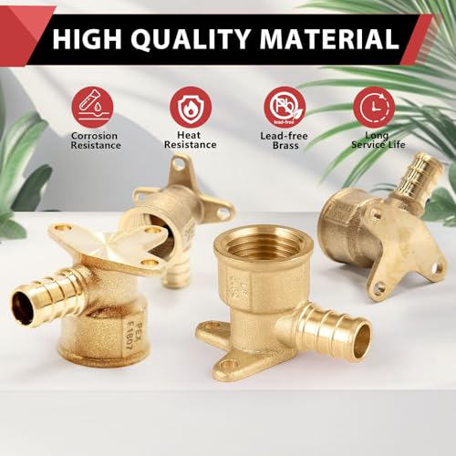 EFIELD 10-Pack 1/2-Inch Female NPT Drop-Ear Elbow Fitting for Plumbing