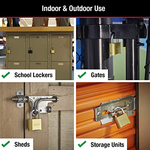Master Lock Brass Combination Padlock 4-Pack Outdoor Gate Lock 175EC4