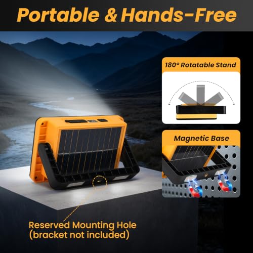 2-Pack Rechargeable LED Work Light with Magnetic Stand - Waterproof & 180° Rotatable, Multi-Mode Portable Lighting for Work & Emergency - ATFIXM