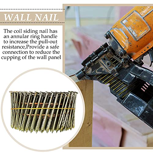 Hotop 3600 Count 15-Degree Coil Siding Nails - 2 Inch Wire Collated Nails