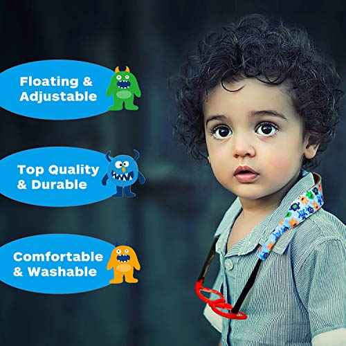 Kids Eyewear Retainer - No-Tail Adjustable Glass Retainers for Boys & Girls Sports, Sunglasses Strap & Floating Sunglass Lanyard