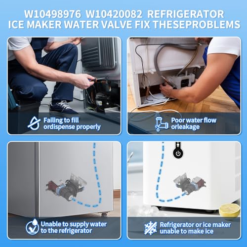 Whirlpool WPW10498976 Ice Maker Water Inlet Valve 1/4-Inch