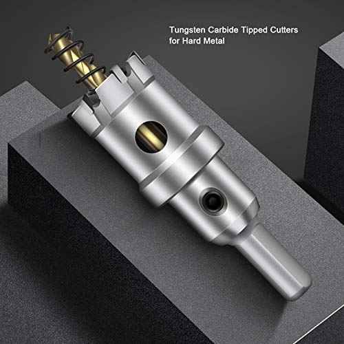 ASNOMY Tungsten Carbide Tipped Hole Saw Drill Bit for Hard Metal, 25/32 Inch(20mm) T.C.T Hole Saw Cutter with 2pcs Titanium-Plated Pilot Drill bit for Metal, Stainless Steel, Iron, Wood, Plastic