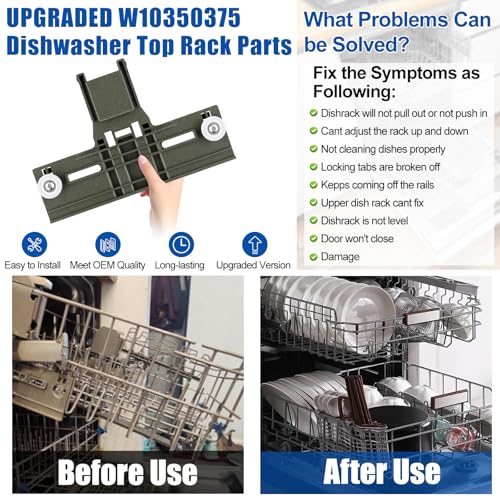 Upgraded W10350375 W10712395 Dishwasher Top Rack Adjuster Parts Kit, 11 Pack