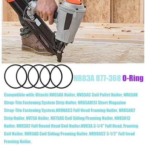 NR83A 877-368 O-Ring Piston Fit for Hitachi Superior Parts NR83A3 NR83A3 (S) NV75AG NR90AC2 NV75A NV65AC NR65AK NV83A2 NV83A 83AA2 NR83AA NR83A2 NR83A2(S) Framing Nailers (20/Pack)