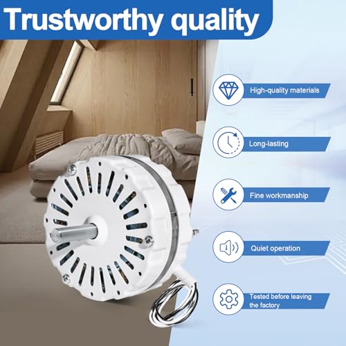 Behonor White Attic Ventilation Fan Motor Compatible with Lomanco 2000 & 1800 Series - Replacement Kit