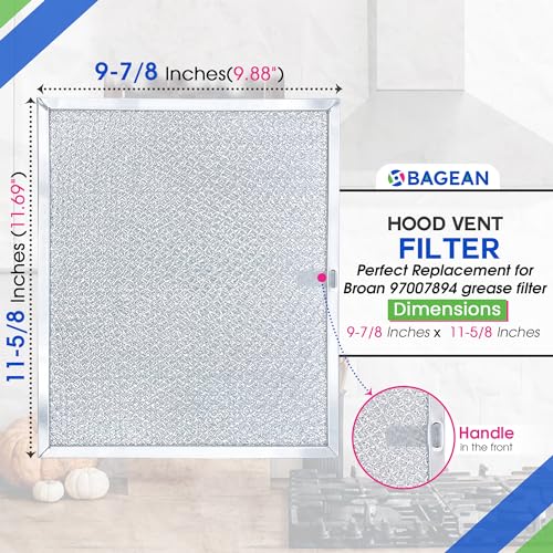 Stove Vent Filter 9.9 x 11.6 in – Fits Nutone Broan 97007894 (Variation 2), Aluminum Range Hood Filter