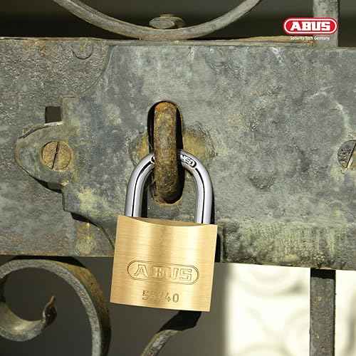 ABUS 55/40 Solid Brass Padlock with 2 Keys for School, Gym, Cabinet 1 1/2in (40mm) Wide, Keyed Different