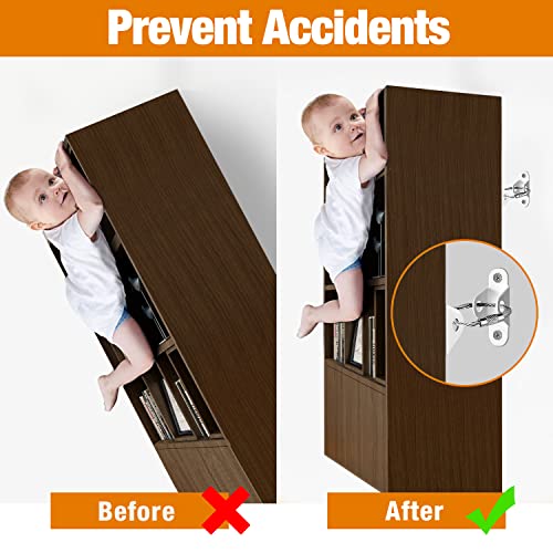 Ougourim White Baby Furniture Anchors 10 Pack - Anti Tip Safety Kit