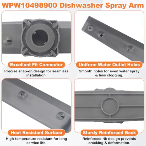 WPW10498900 Center Spray Arm Replacement for Whirlpool Maytag