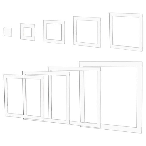BENECREAT 9Pcs Squares Router Templates, 9.8/8.5/7.4/6.5/5.5/4.5/3.5/2.5/1.4 Inch Transparent Acrylic Tracing Template, Router Inlay Template for Woodworking, Craft